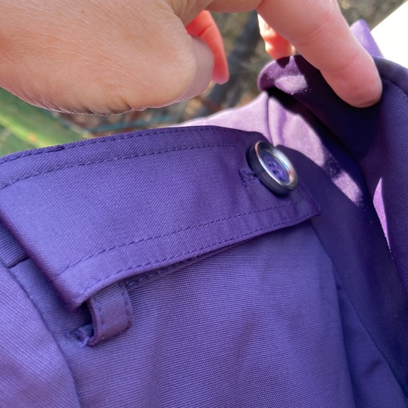 Jones New York dark plum double breasted trench with rain fly size L - Picture 7 of 10
